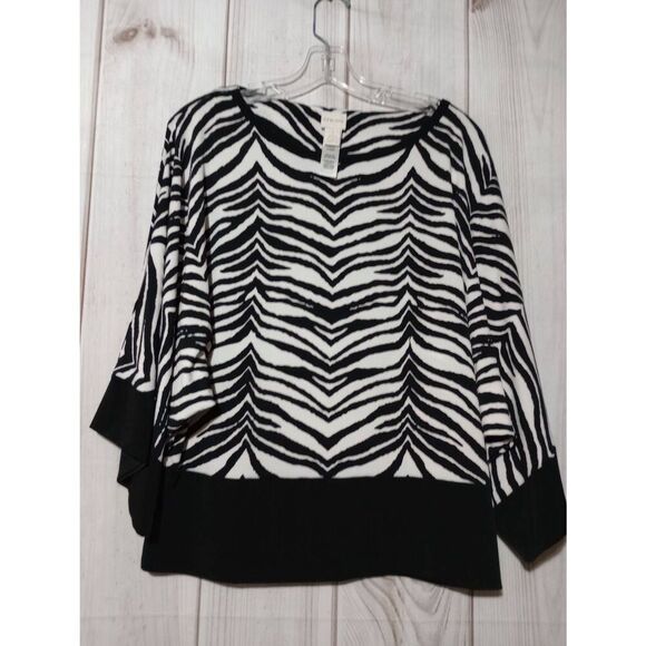 Chico's Knit‎ Kit Shirt Ladies Medium Chico's 1 Zebra Print - Picture 1 of 9
